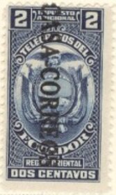 Telegraph stamp, overprinted