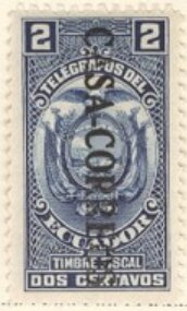 Telegraph stamp, overprinted