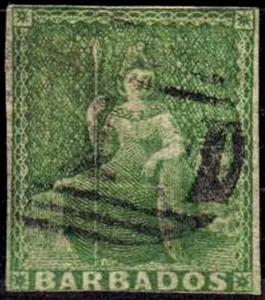 Stamp, Issues of 1852-1855, Barbados,  