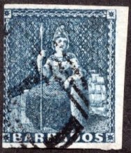 Stamp, Issues of 1852-1855, Barbados,  