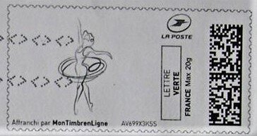 Stamp, Ballet dancer in tutu, Personalized and Private Mail Stamps,  , Ballet