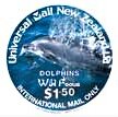 Stamp, Dolphins. Wild Focus 2, Personalized and Private Mail Stamps,  , Animals (Fauna), Dolphins, Mammals, Round Stamps, Sea (Marine) Mammals, Sea Life