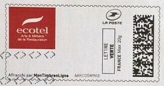 Stamp, Ecotel Art et Metiers de la Restauration, Personalized and Private Mail Stamps,  , Art of Cooking, Shops