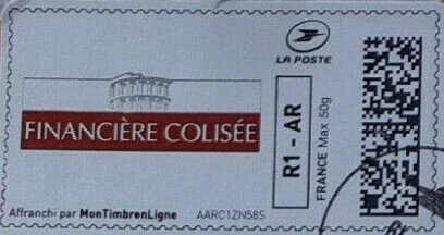 Stamp, Financiere Colisee, Personalized and Private Mail Stamps,  , Finance