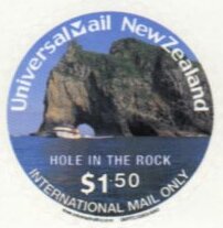 Stamp, Hole in the Rock 3, Personalized and Private Mail Stamps,  , Coastal Areas, Landscapes, Rocks, Round Stamps