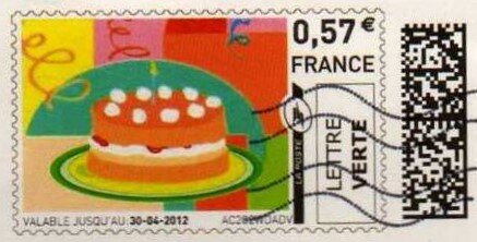 Stamp, Party Cake, Personalized and Private Mail Stamps,  , Candy, Food