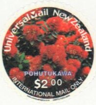 Stamp, Pohutukawa 2, Personalized and Private Mail Stamps,  , Flowers, Plants (Flora), Round Stamps