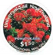 Stamp, Pohutukawa 5, Personalized and Private Mail Stamps,  , Flowers, Plants (Flora), Round Stamps