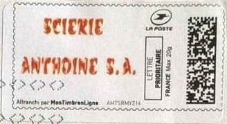 Stamp, Saw Mill. Scierie Anthoine SA, Personalized and Private Mail Stamps,  , Industry