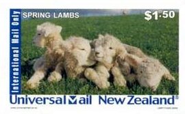 Stamp, Spring Lambs 3, Personalized and Private Mail Stamps,  , Animals (Fauna), Infant Animals, Mammals, Round Stamps, Sheep