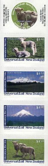 Booklet Pane, Spring Lambs 6, Personalized and Private Mail Stamps,  , Animals (Fauna), Infant Animals, Landscapes, Mountains, Round Stamps, Sheep