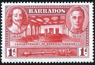 Stamp, Tercentenary of the General Assembly, Barbados,  