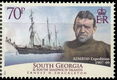 Stamp, E. Shakleton and "Nimrod", South Georgia and The South Sandwich Islands,  , Explorers, Sailing Ships