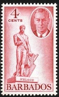 Stamp, Admiral Nelson Statue, Barbados,  