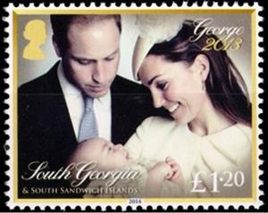 Stamp, Prince George, South Georgia and The South Sandwich Islands,  , Princes, Religion, Royalty