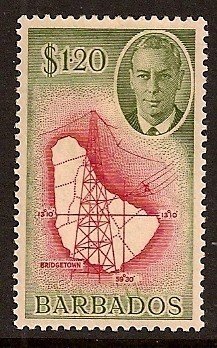 Stamp, Map, Barbados,  