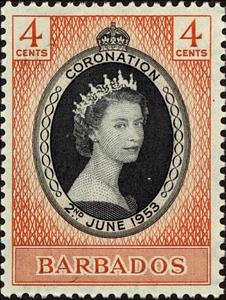 Stamp, Coronation, Barbados,  , Queens