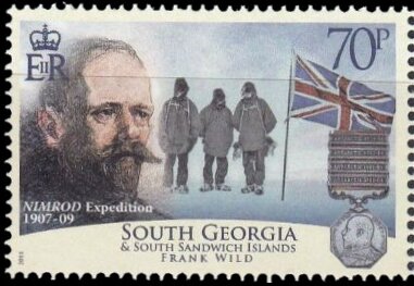 Stamp, Wild and Nimrod expedition members, South Georgia and The South Sandwich Islands,  , Explorers, Sailing Ships