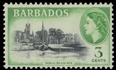 Stamp, Definitives, Barbados,  , Buildings, Queens, Sailing Ships