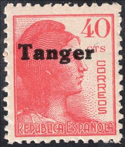 Stamp, Allegory of the Republic, Tangier, Spanish Post Office,  