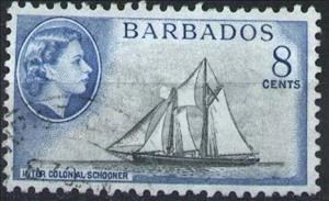 Stamp, Inter colonial schooner, Barbados,  , Ships, Sailing Ships