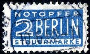 Stamp, Notopfer Berlin, Germany, Allied Occupation 1945-1949,  
