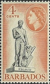 Stamp, Nelson Statue, Barbados,  