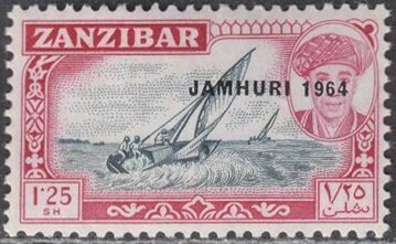 Dhow overprinted "JAMHURI 1964"