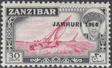 Dhow overprinted "JAMHURI 1964"