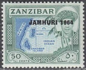 Map overprinted "JAMHURI 1964"