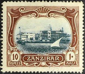Stamp, Palace of Sultan Ali bin Hamoud, Zanzibar,  , Palaces, Ships