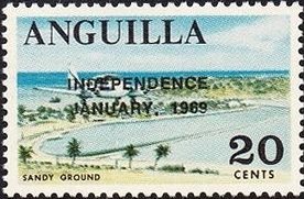 Stamp, Plane over Sandy Ground, Anguilla,  , Aviation, Aircrafts