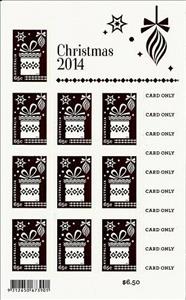 Mini Sheet, Christmas Gift with Dark Red Foil - sheet, Australia,  , Christmas, Presents / Gifts