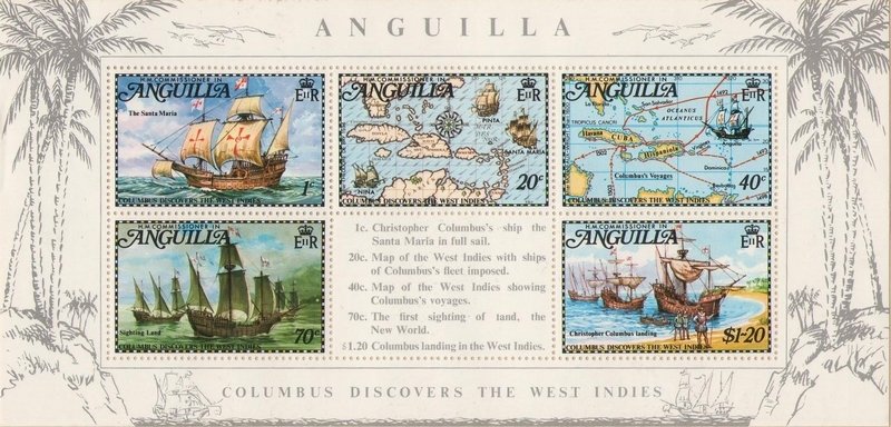 Souvenir Sheet of 5, Discovery of West Indies