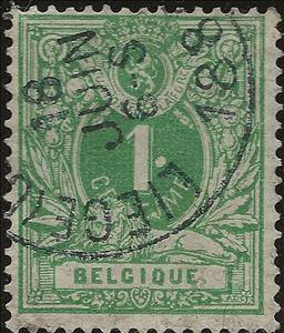 Stamp, Lying lion - Perf. 15, Belgium,  , Heraldic Animals, Лев
