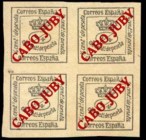 Se-tenant, Numeral and Crown, Cape Juby,  , Crowns and Coronets, Numbers