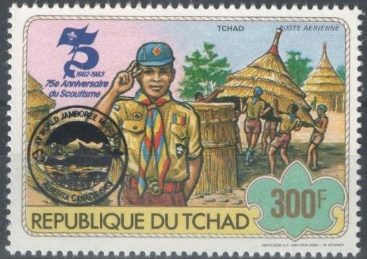 Scouts from Chad, overprint