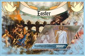 Souvenir Sheet, Easter, Cinderellas,  , Easter, Paintings, Religion