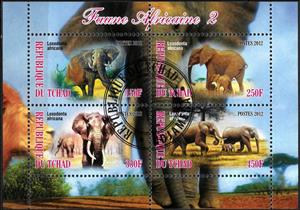 Mini Sheet, Faune Africaine 2, Cinderellas,  , Animals (Fauna), Elephants, Mammals