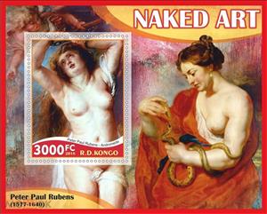 Souvenir Sheet, Naked art, Cinderellas,  , Art, Nudes, Paintings, People, Women
