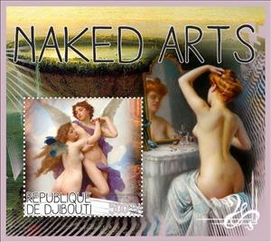 Souvenir Sheet, Naked arts, Cinderellas,  , Angels, Art, Nudes, Paintings, People, Women