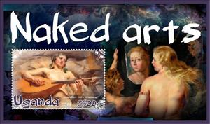 Souvenir Sheet, Naked arts, Cinderellas,  , Art, Nudes, Paintings, People, Women