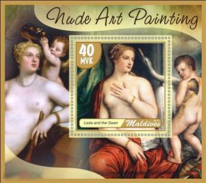 Souvenir Sheet, Nude Art Painting, Cinderellas,  , Art, Children, Nudes, Painters, Paintings, People, Women