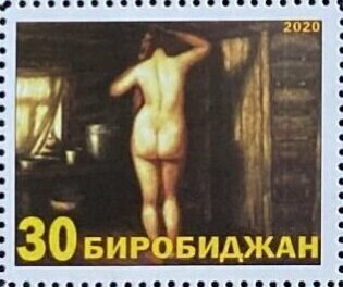 Russian bath in painting