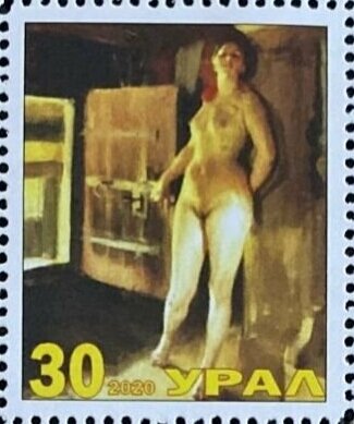 Russian bath in painting