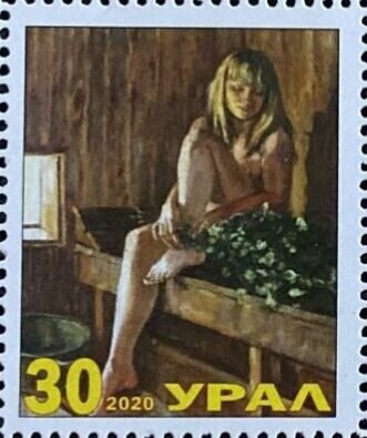 Russian bath in painting