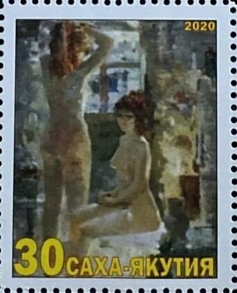 Russian bath in painting