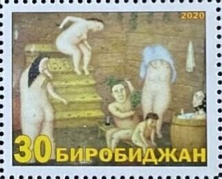 Russian bath in painting