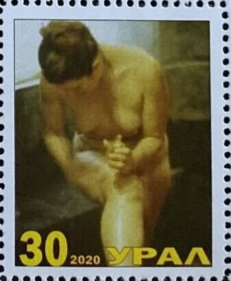 Russian bath in painting