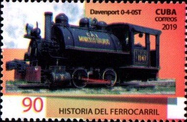 Stamp, Davenport 0-4-0ST, Cuba,  , Locomotives, Transport
